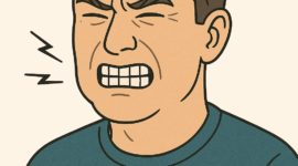 歯ぎしりをする男性