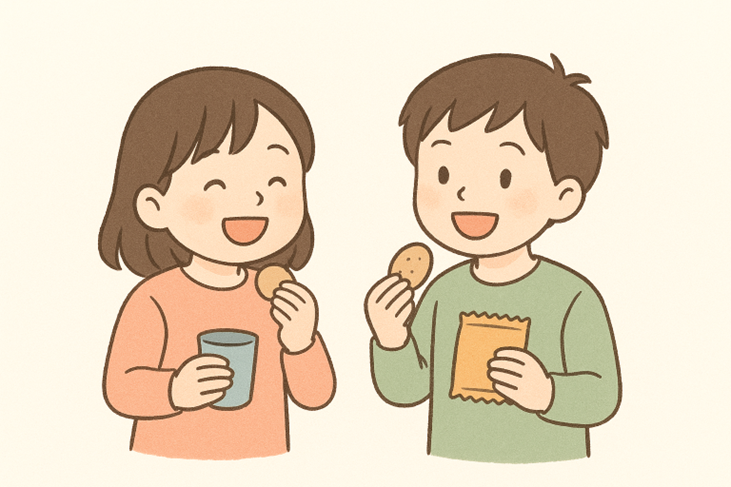 おやつを食べる子供